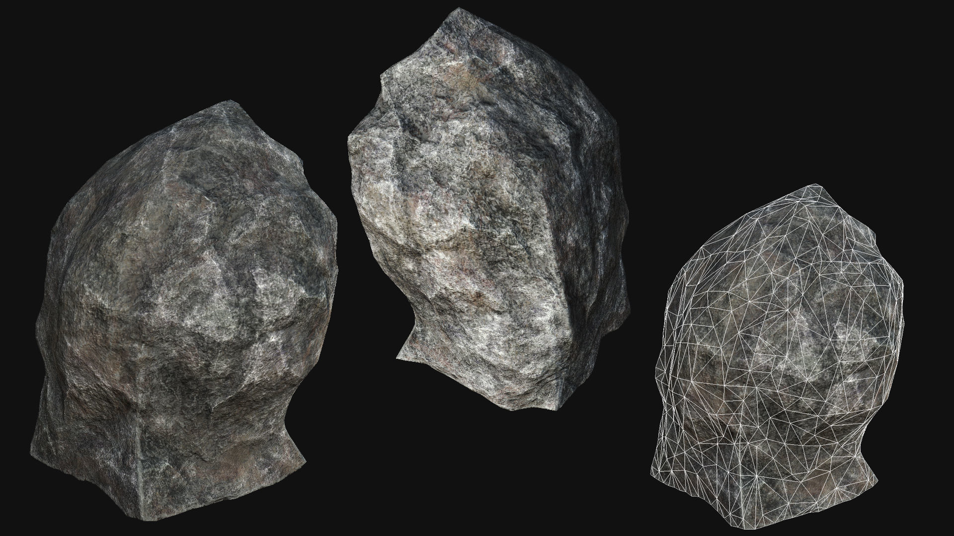 Mountain Rocks Collection PBR Low-poly 3D model_20