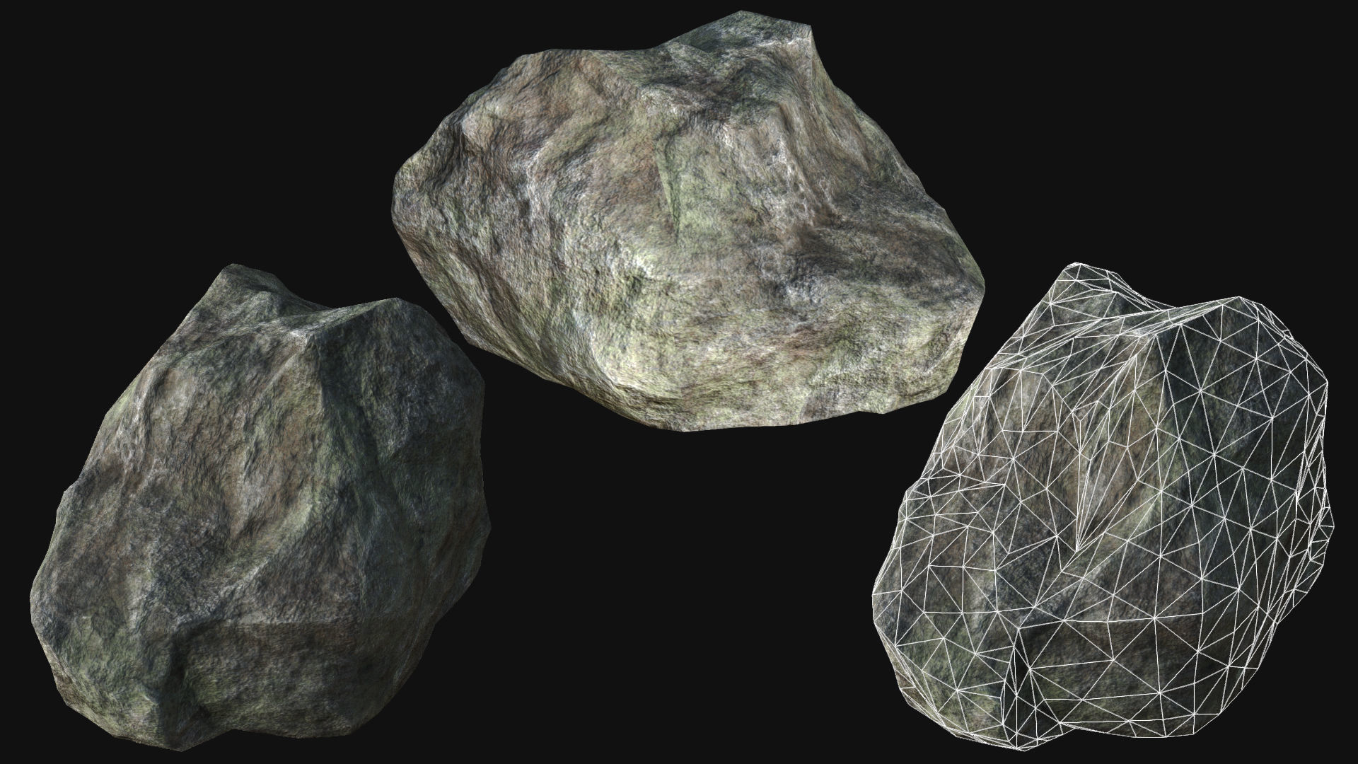 Mountain Rocks Collection PBR Low-poly 3D model_13