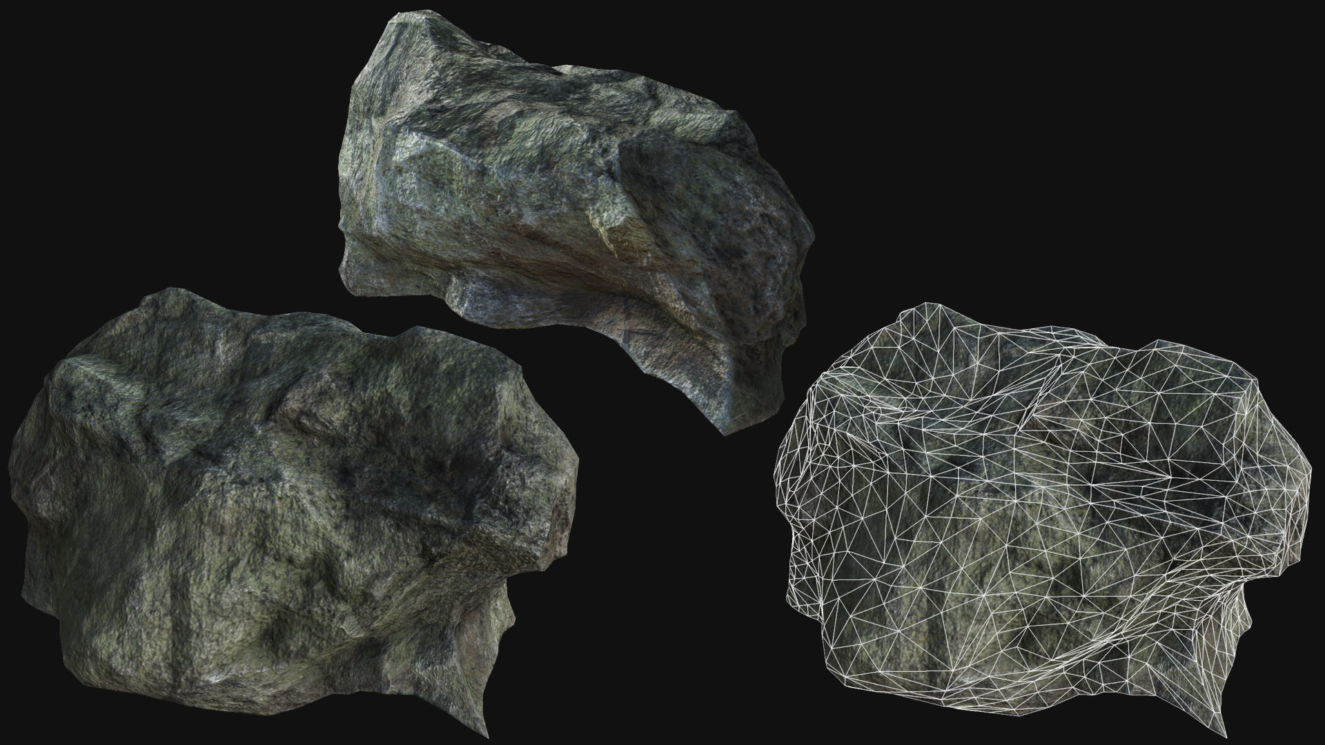 Mountain Rocks Collection PBR Low-poly 3D model_21