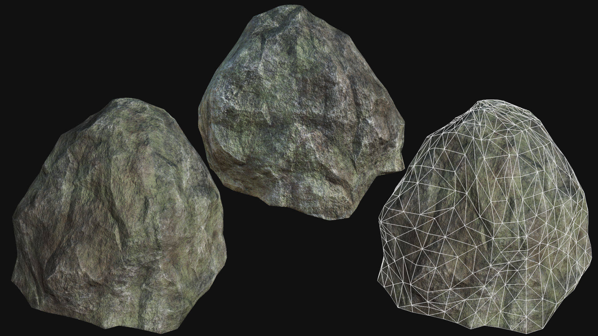 Mountain Rocks Collection PBR Low-poly 3D model_15