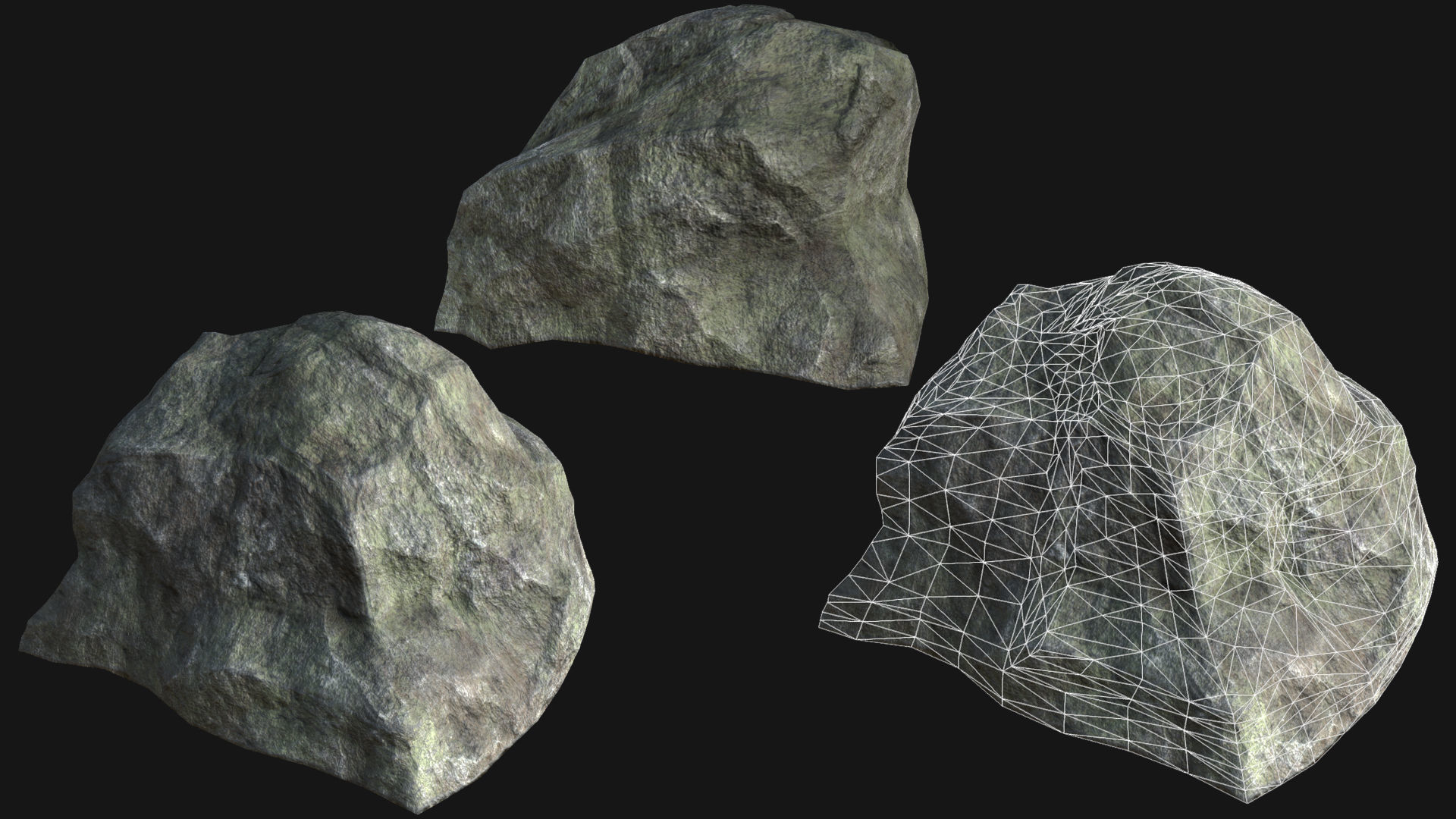 Mountain Rocks Collection PBR Low-poly 3D model_7