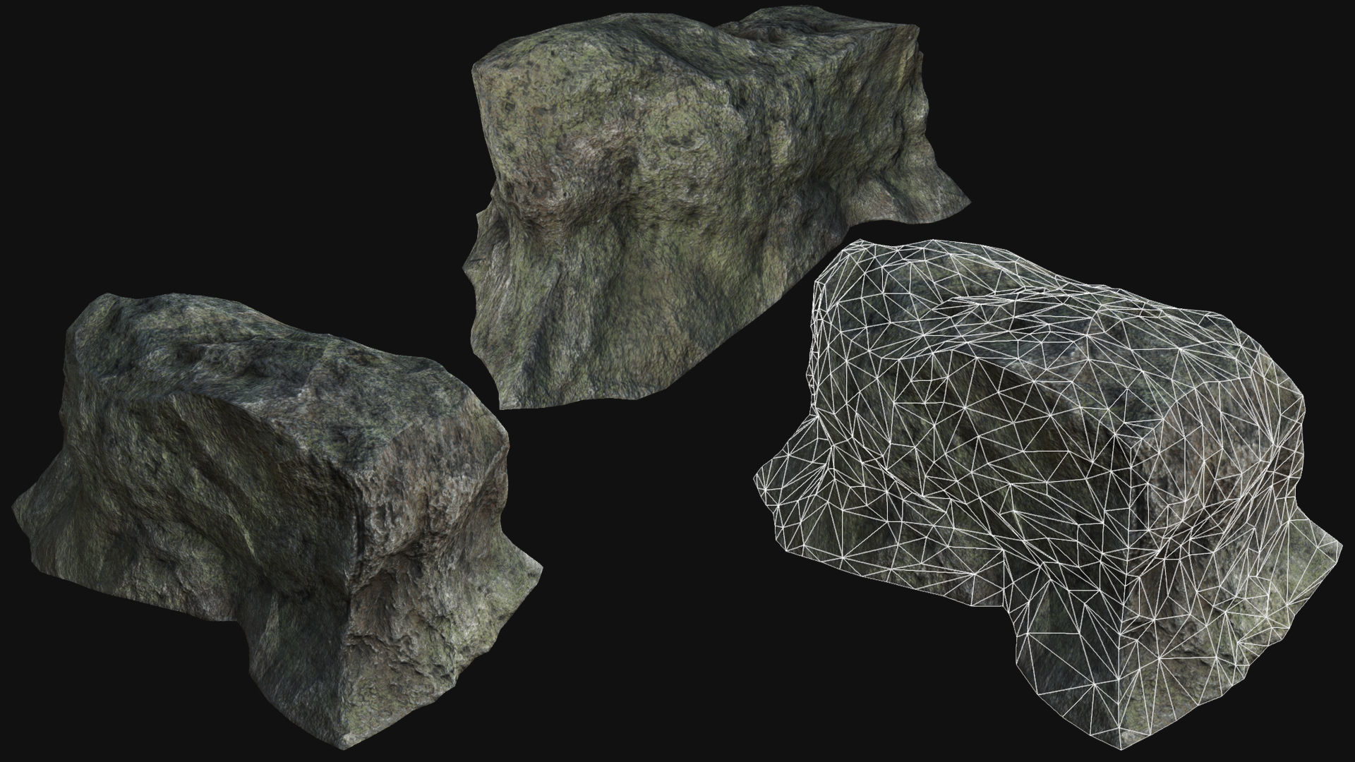 Mountain Rocks Collection PBR Low-poly 3D model_29