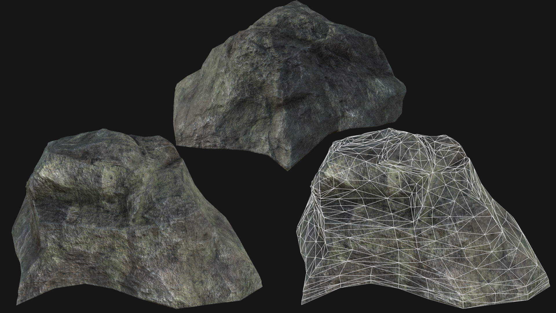Mountain Rocks Collection PBR Low-poly 3D model_31