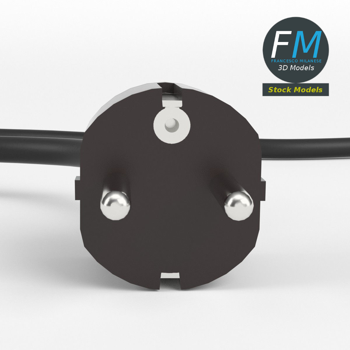 Schuko power plug 2 3D model_4