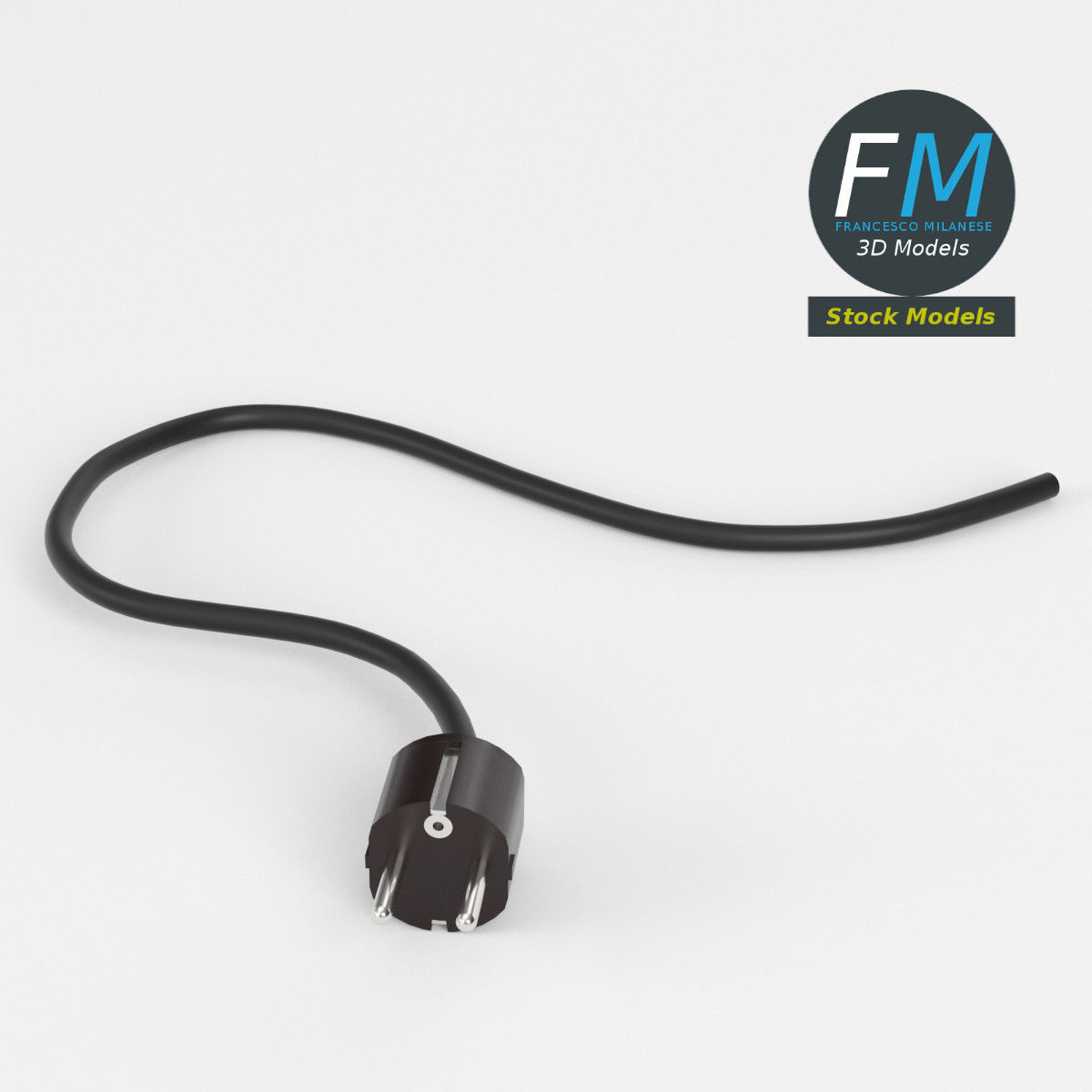 Schuko power plug 2 3D model_2