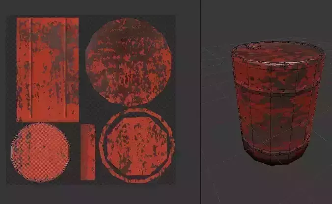 Barrel Low-Poly Mobile Game Model Free low-poly 3D model