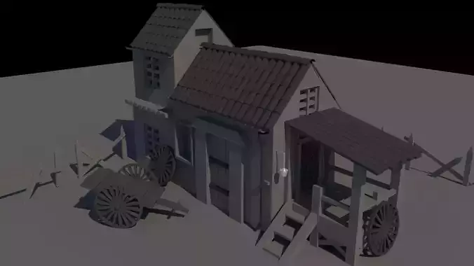 Low Poly Country side House
