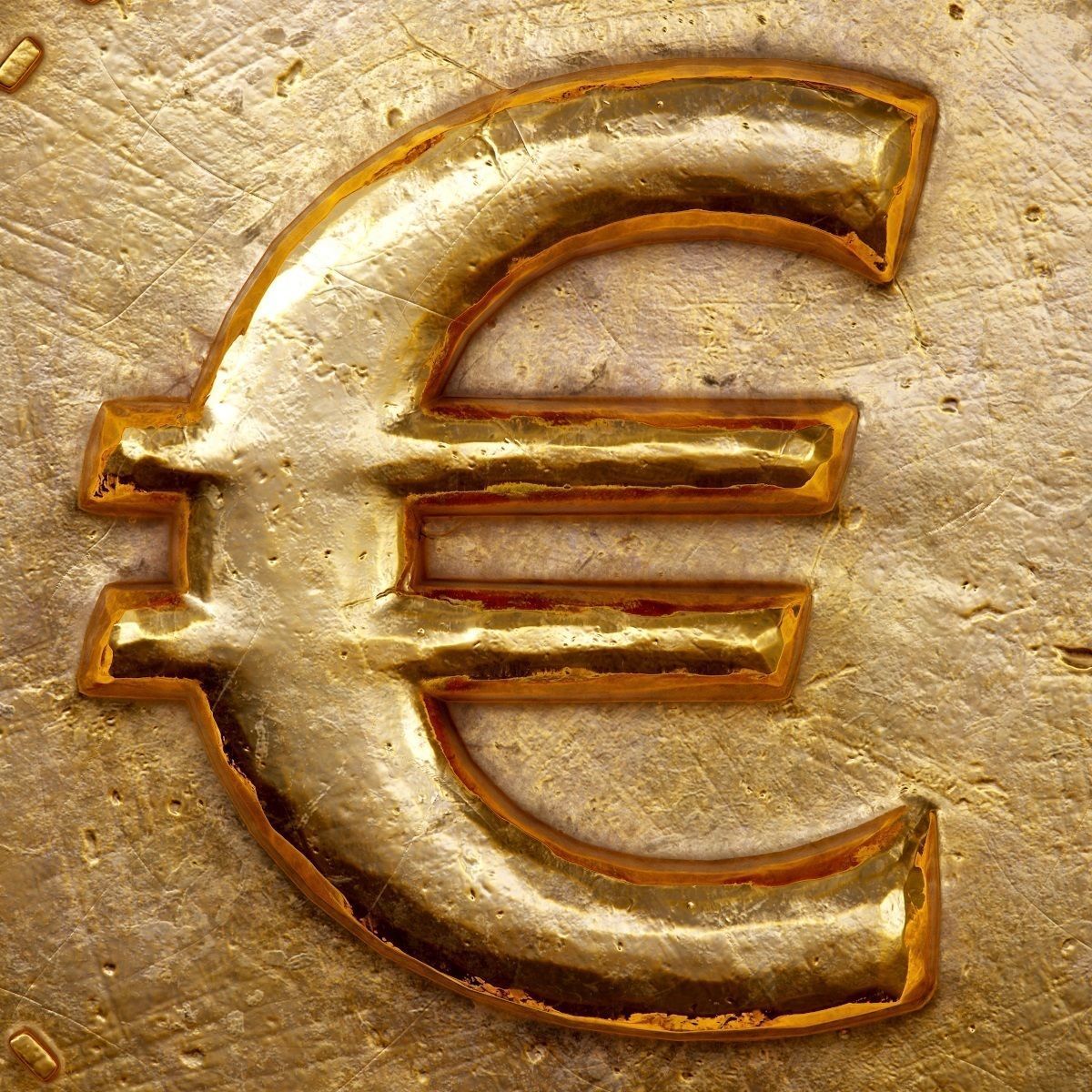 Old Coin with Euro sign - PBR Game-Ready Low-poly 3D model_8