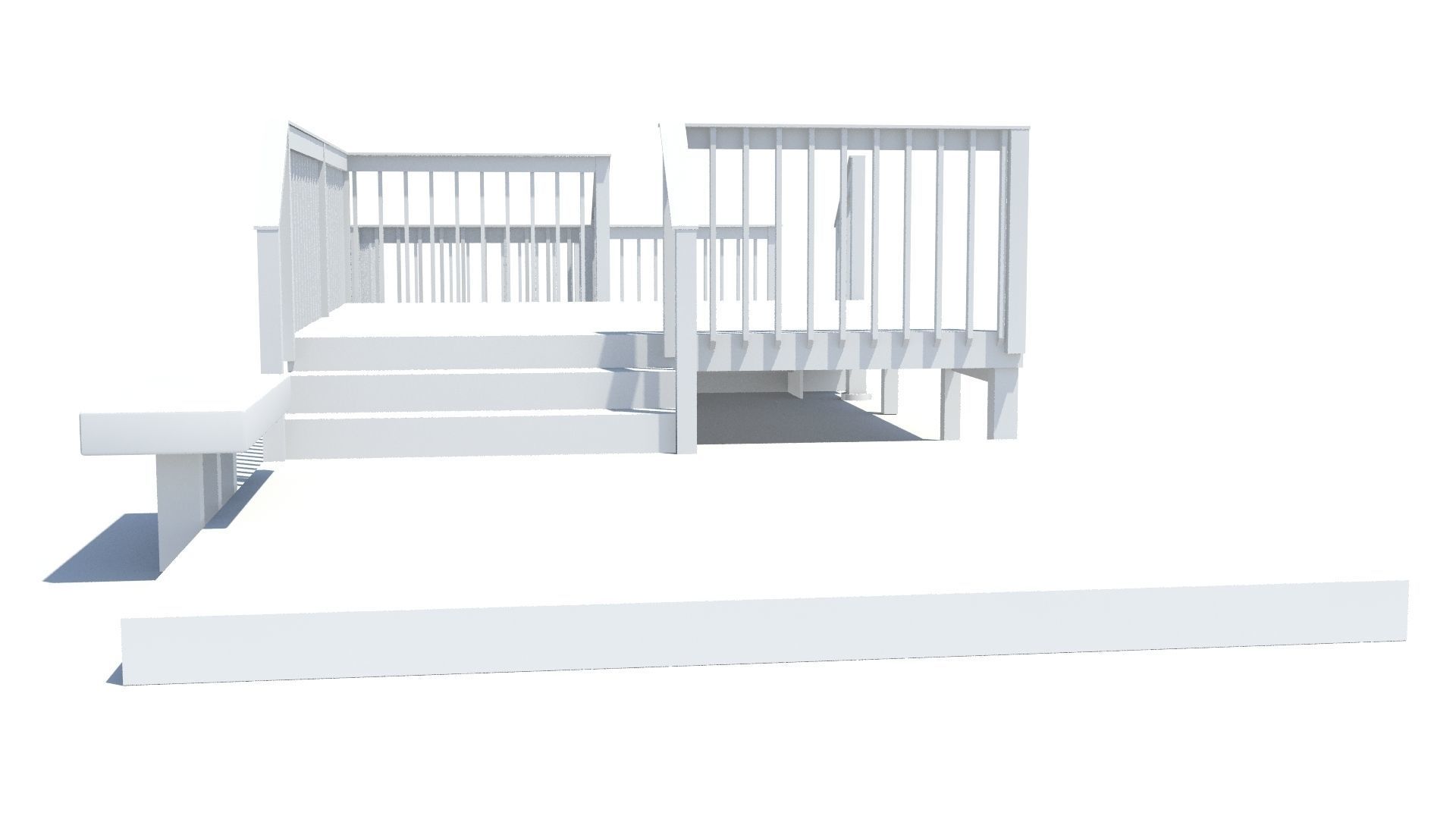 Three Level Deck for Houses Low-poly 3D model_14