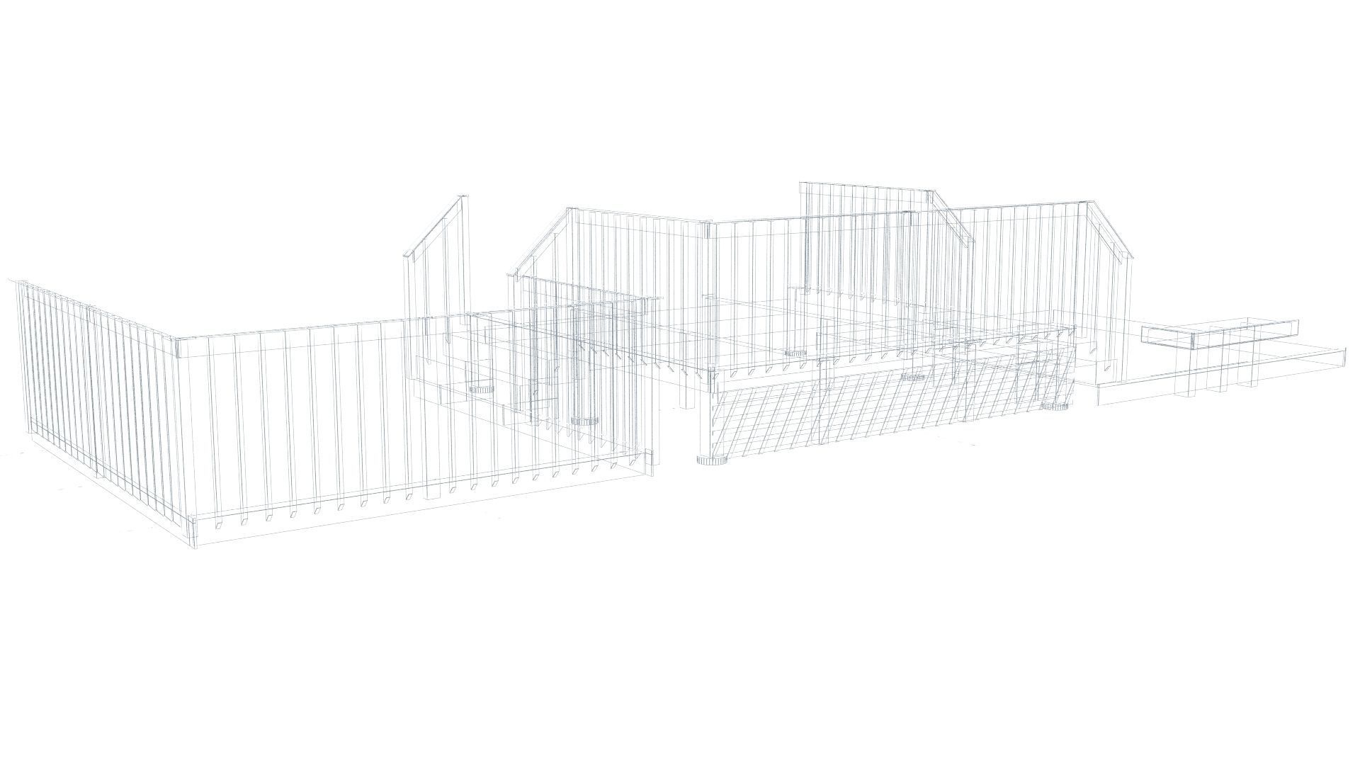 Three Level Deck for Houses Low-poly 3D model_16