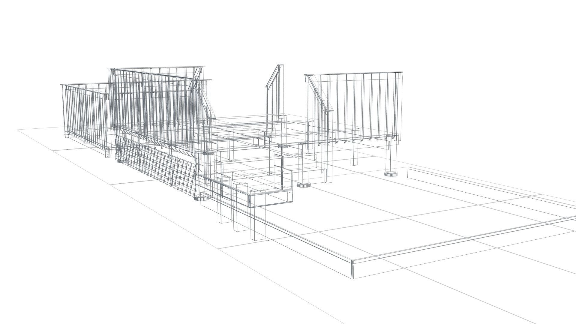 Three Level Deck for Houses Low-poly 3D model_17