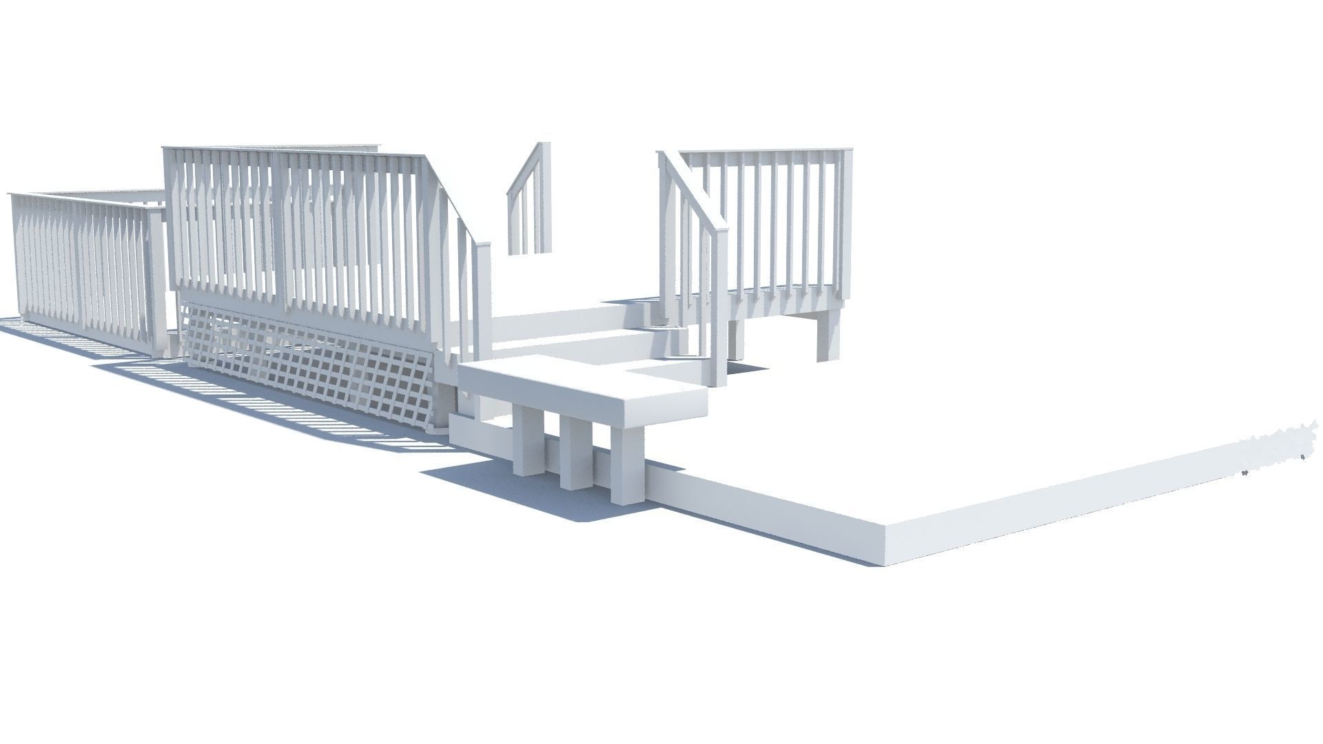 Three Level Deck for Houses Low-poly 3D model_11