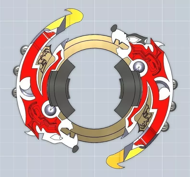 Beyblade Attack ring- Driger GT Free 3D print model_0