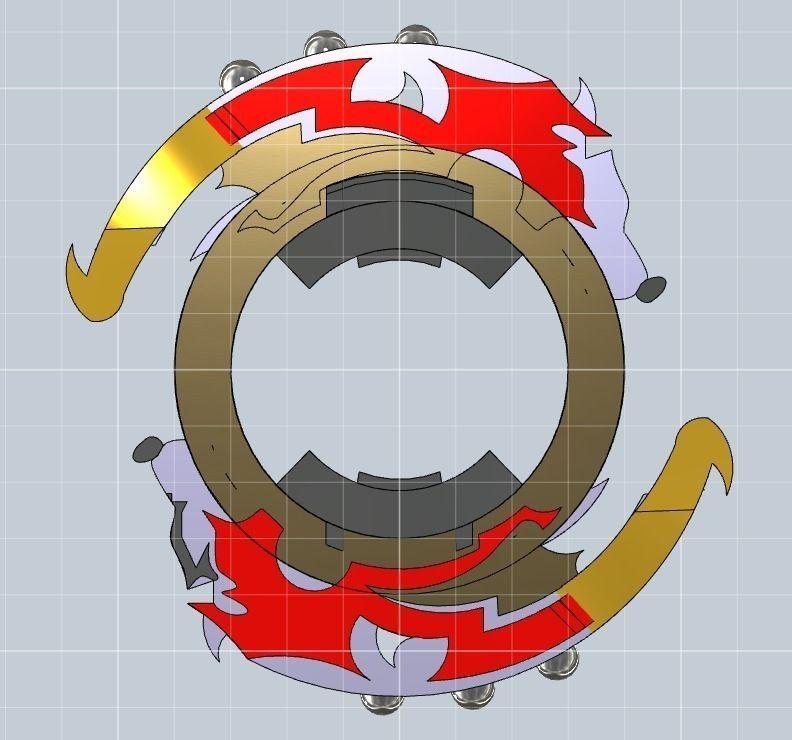 Beyblade Attack ring- Driger GT Free 3D print model_6