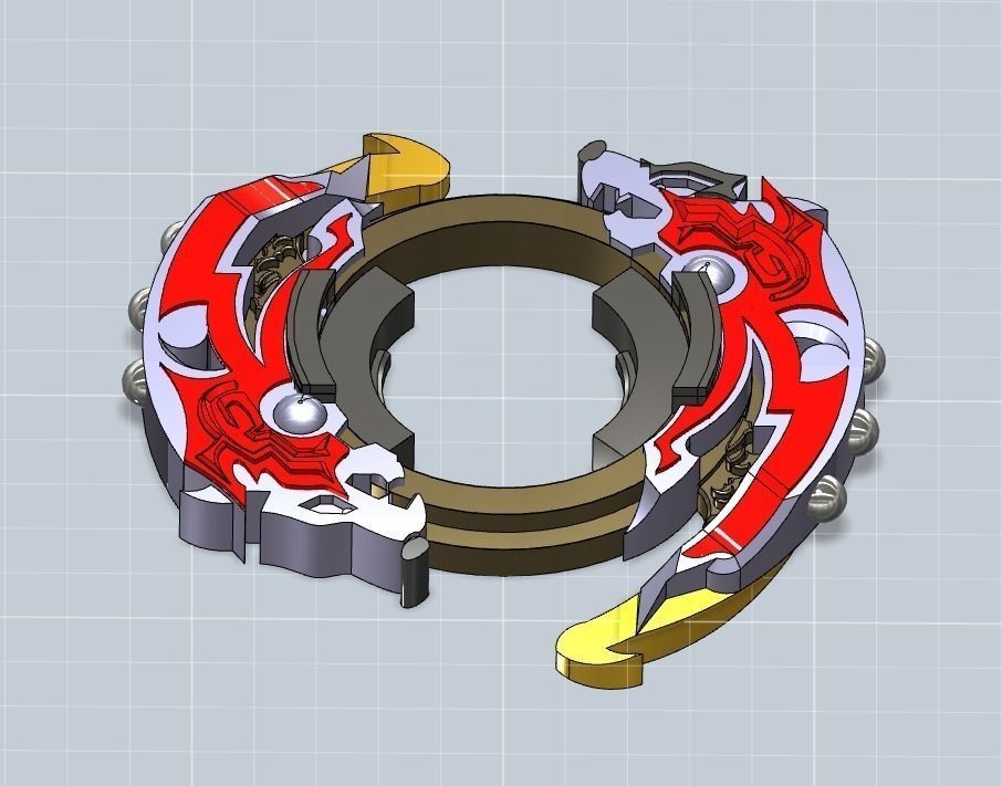 Beyblade Attack ring- Driger GT Free 3D print model_3