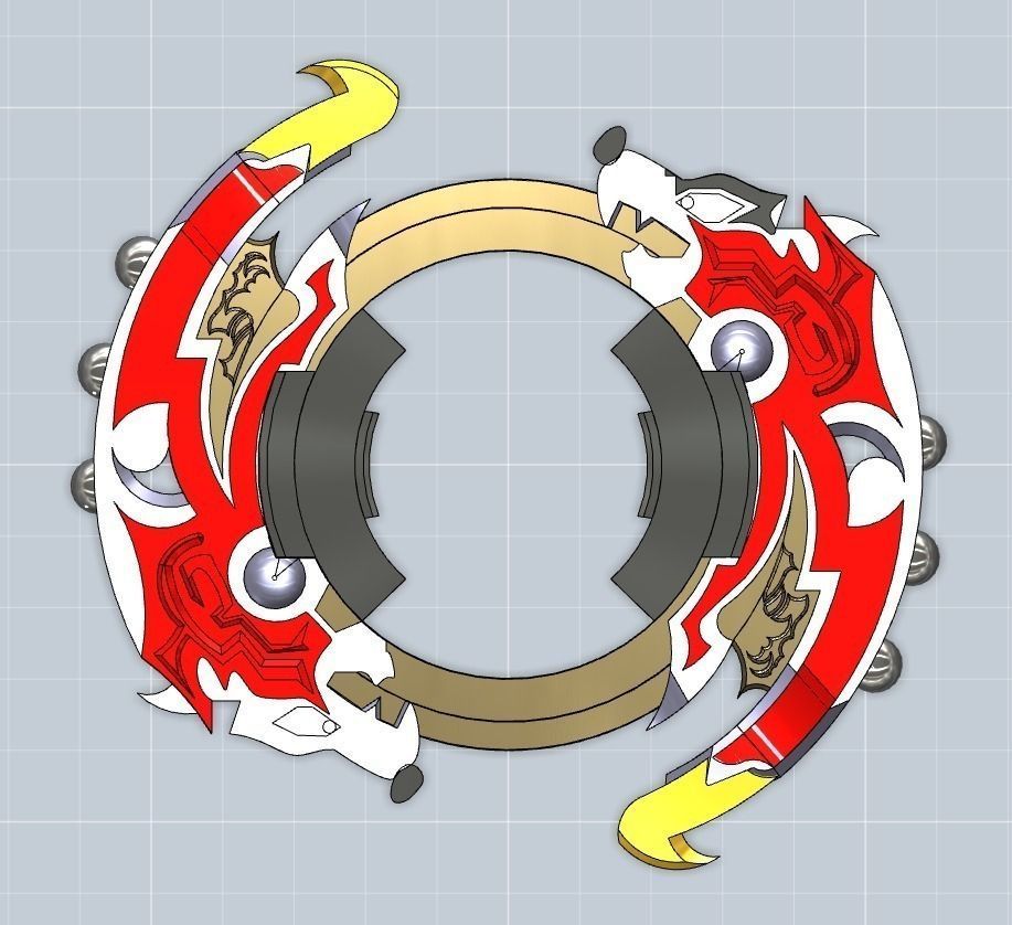 Beyblade Attack ring- Driger GT Free 3D print model_7