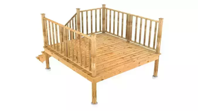 Small Deck for House Low-poly 3D model