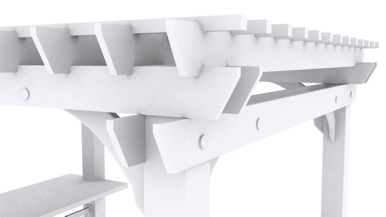 Patio Gazebo Backyard Garden 3D model_17