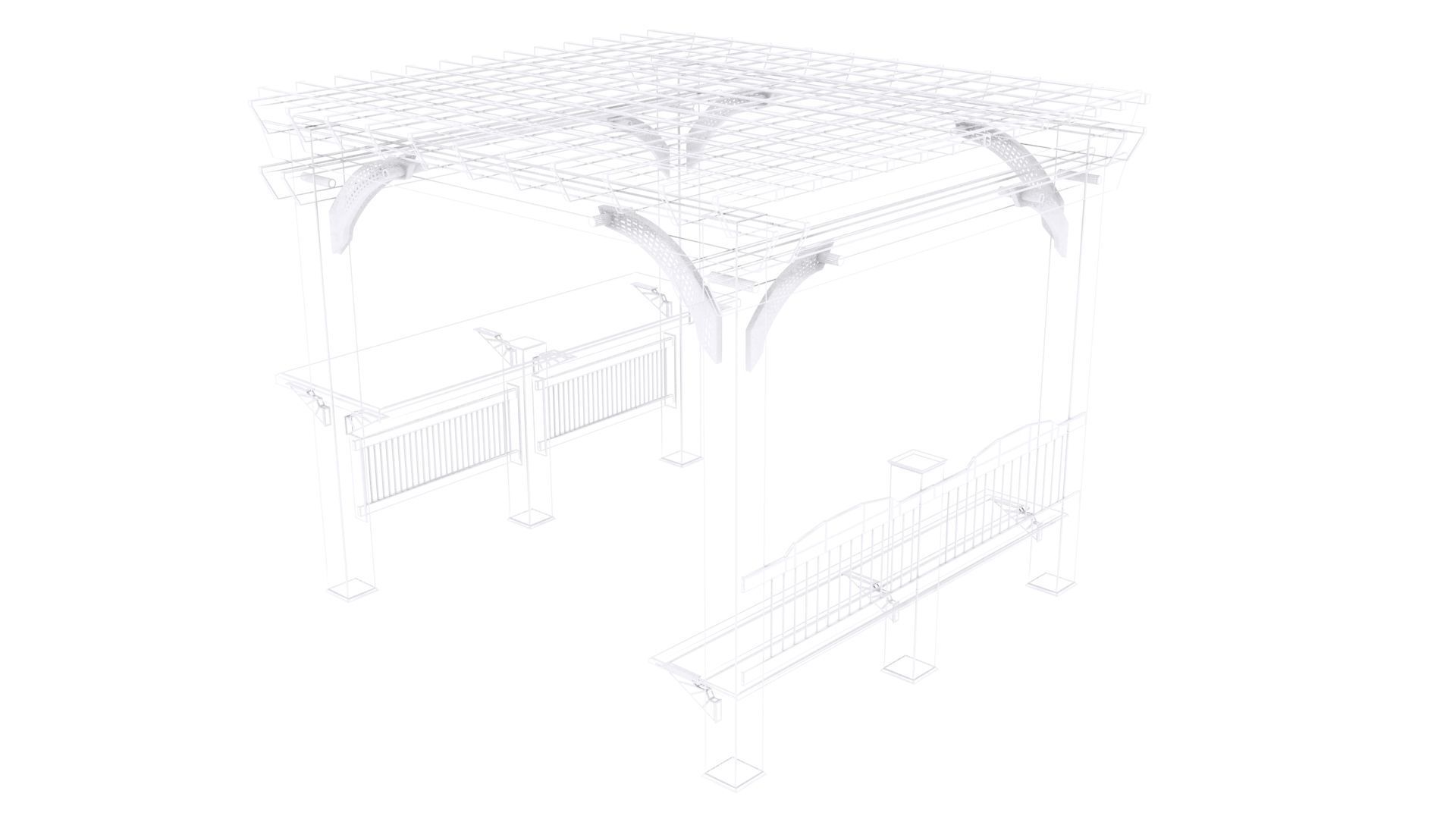 Patio Gazebo Backyard Garden 3D model_18