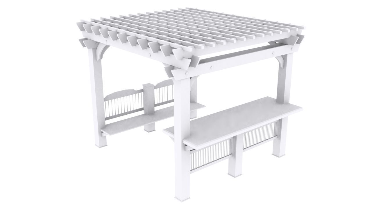 Patio Gazebo Backyard Garden 3D model_10