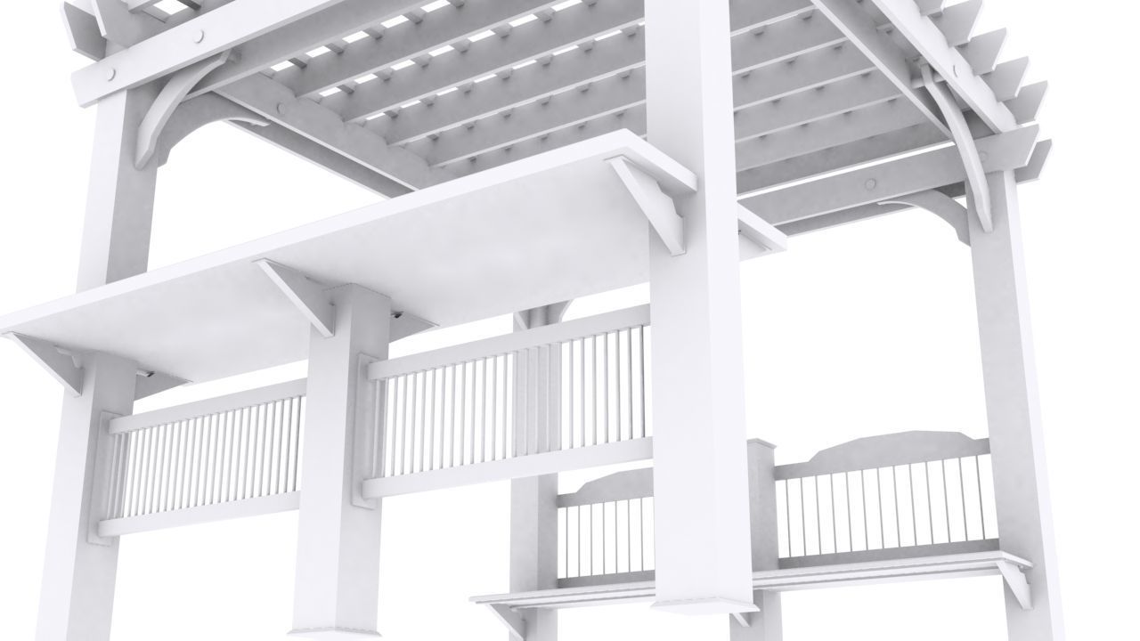 Patio Gazebo Backyard Garden 3D model_13