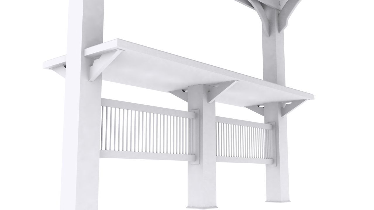 Patio Gazebo Backyard Garden 3D model_14