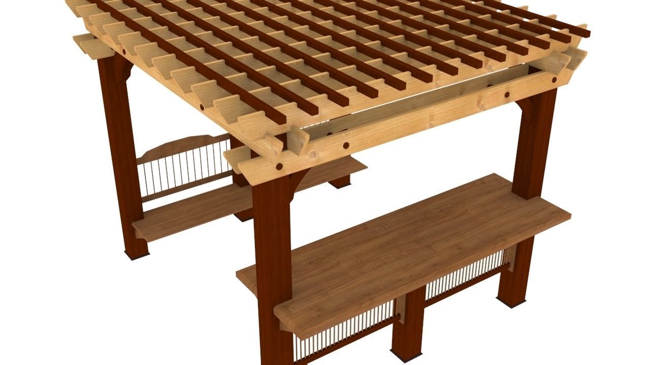 Patio Gazebo Backyard Garden 3D model_1