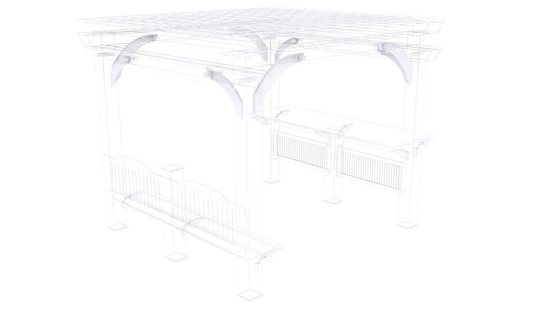 Patio Gazebo Backyard Garden 3D model_20