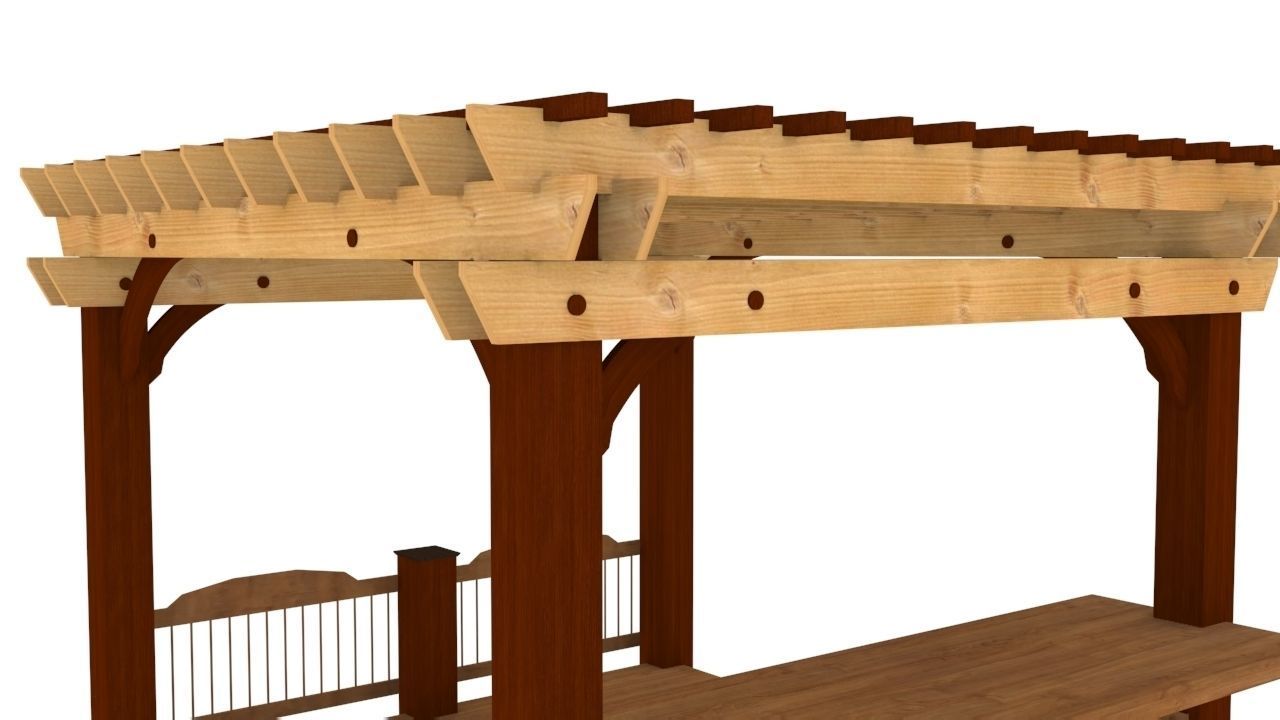 Patio Gazebo Backyard Garden 3D model_4