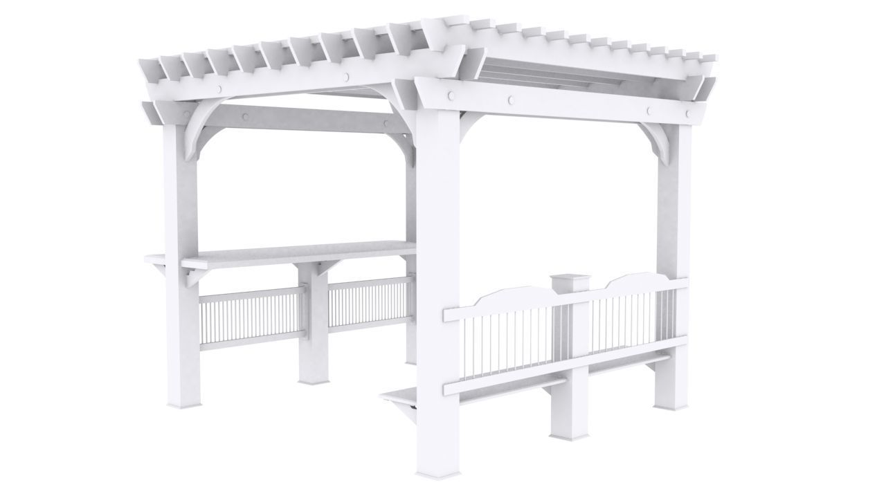 Patio Gazebo Backyard Garden 3D model_8