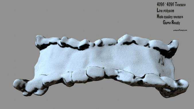 snow old bridge Low-poly 3D model