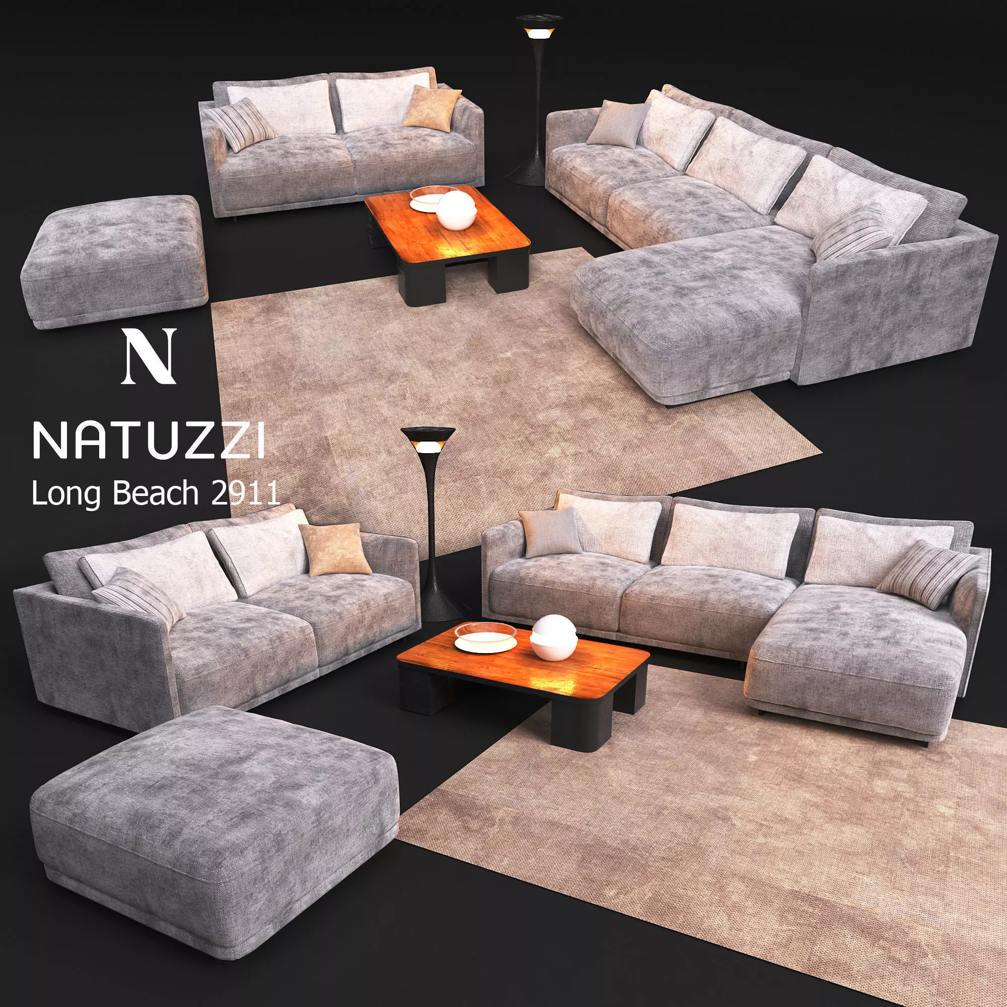 sofa NATUZZI Long Beach 2911 3D model