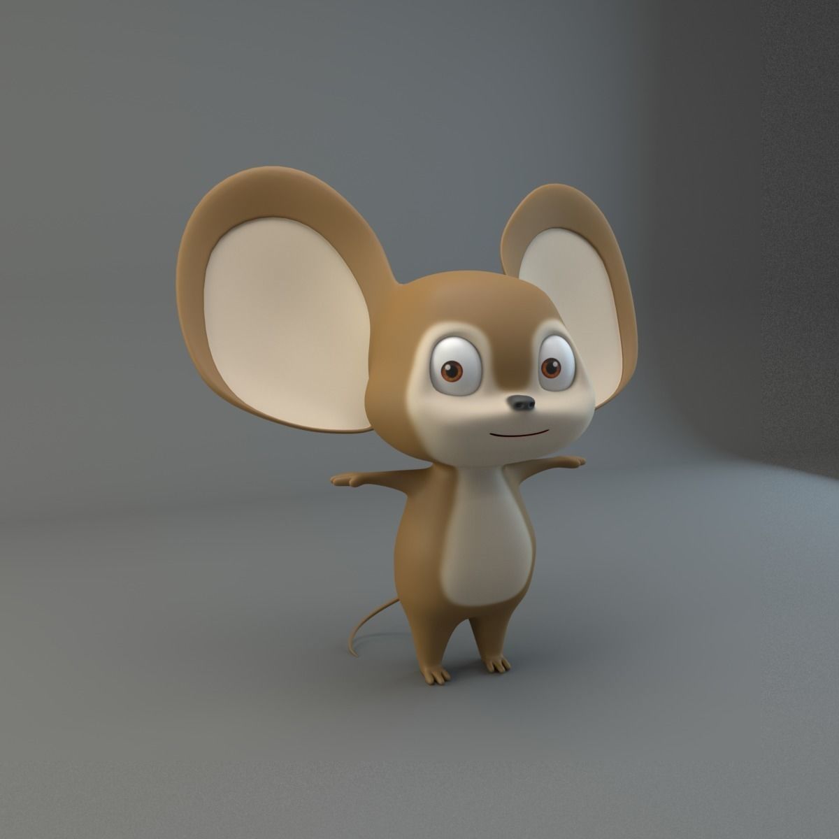 Cartoon Mouse Low-poly 3D model_4