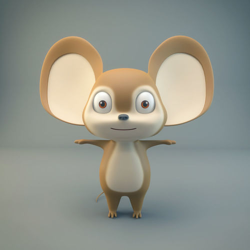 Cartoon Mouse Low-poly 3D model