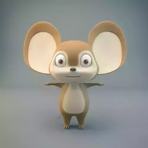 Cartoon Mouse Low-poly 3D model