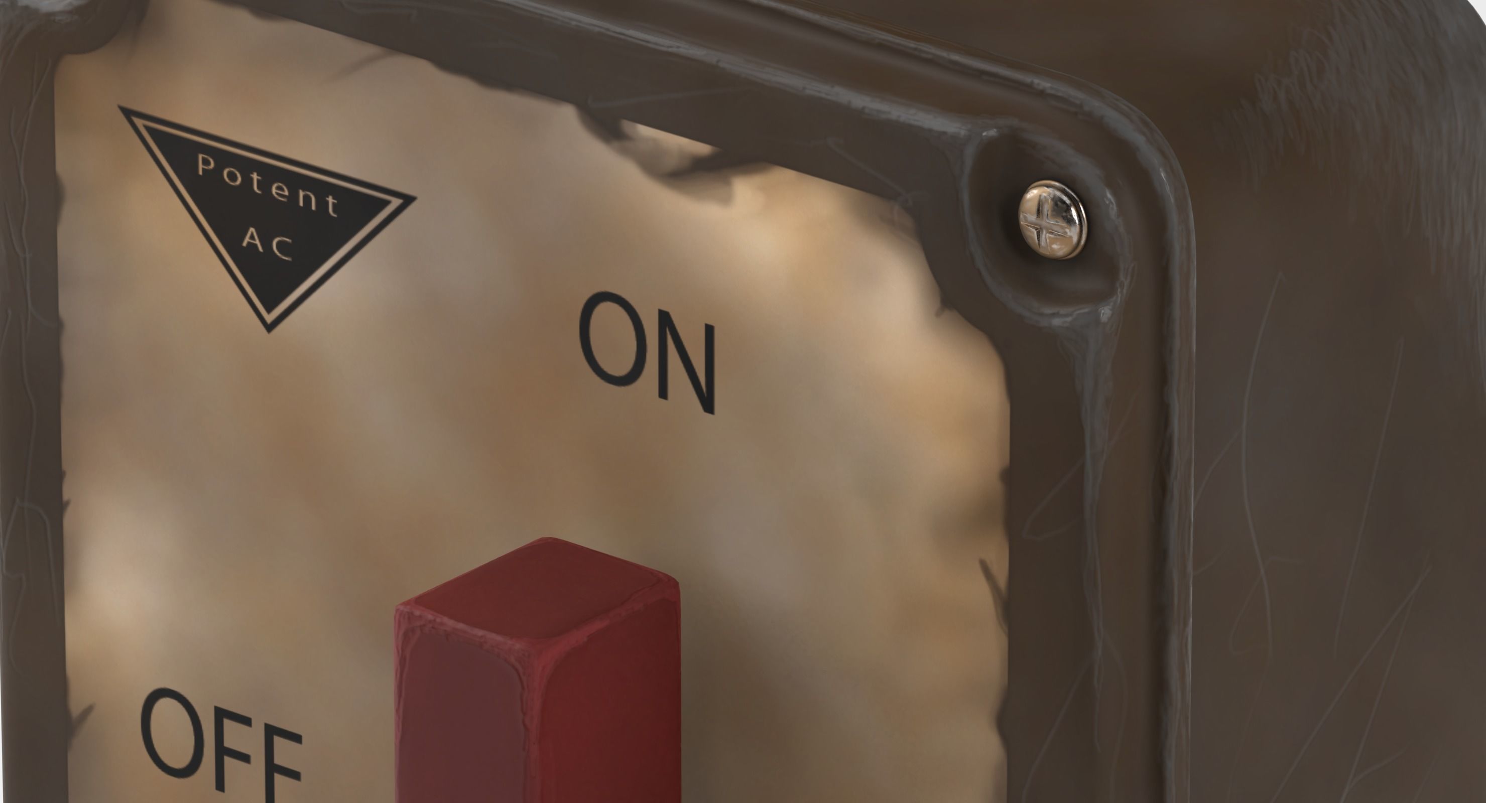 Industrial Power Switch Low-poly 3D model_10