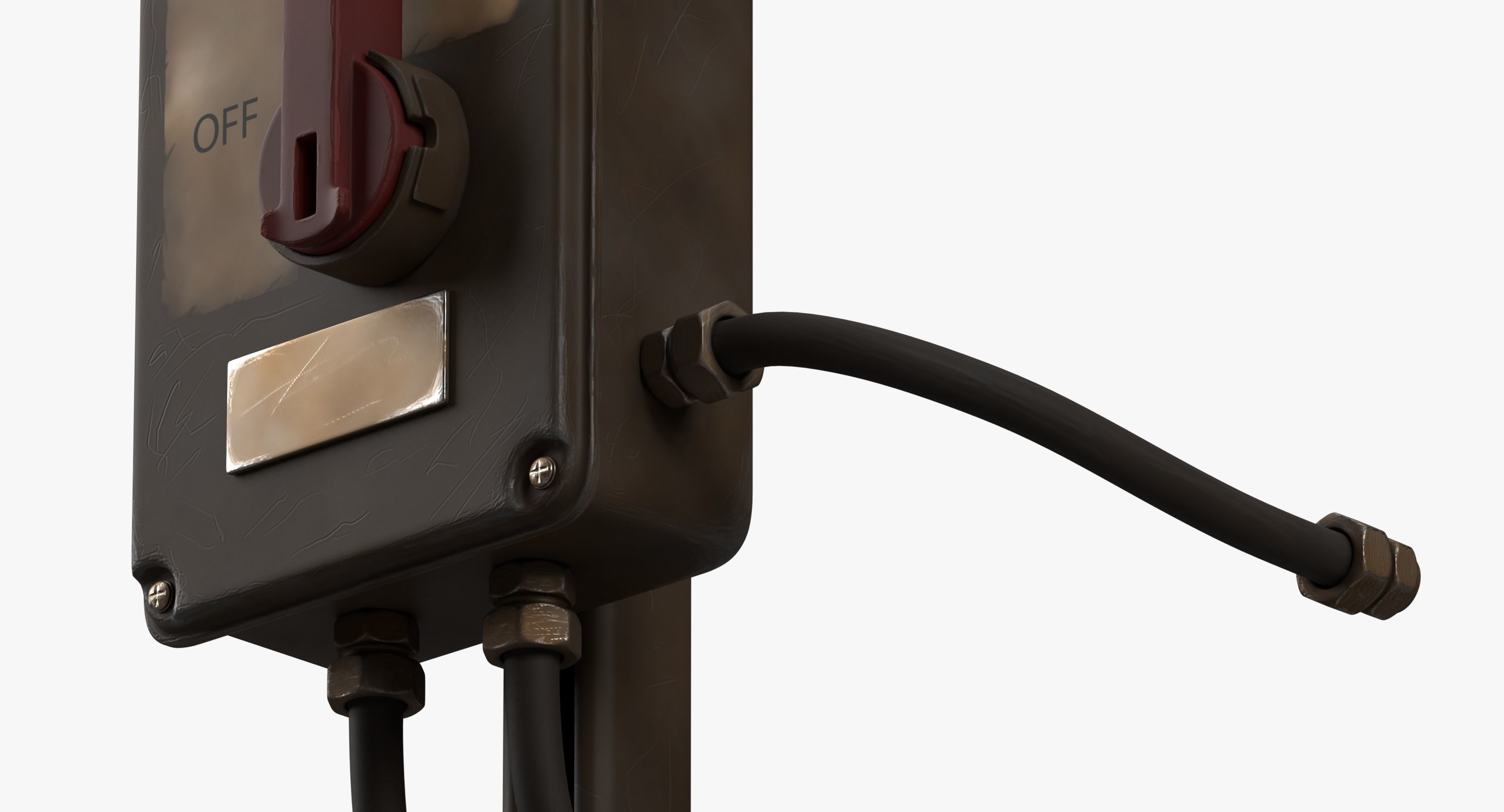 Industrial Power Switch Low-poly 3D model_6
