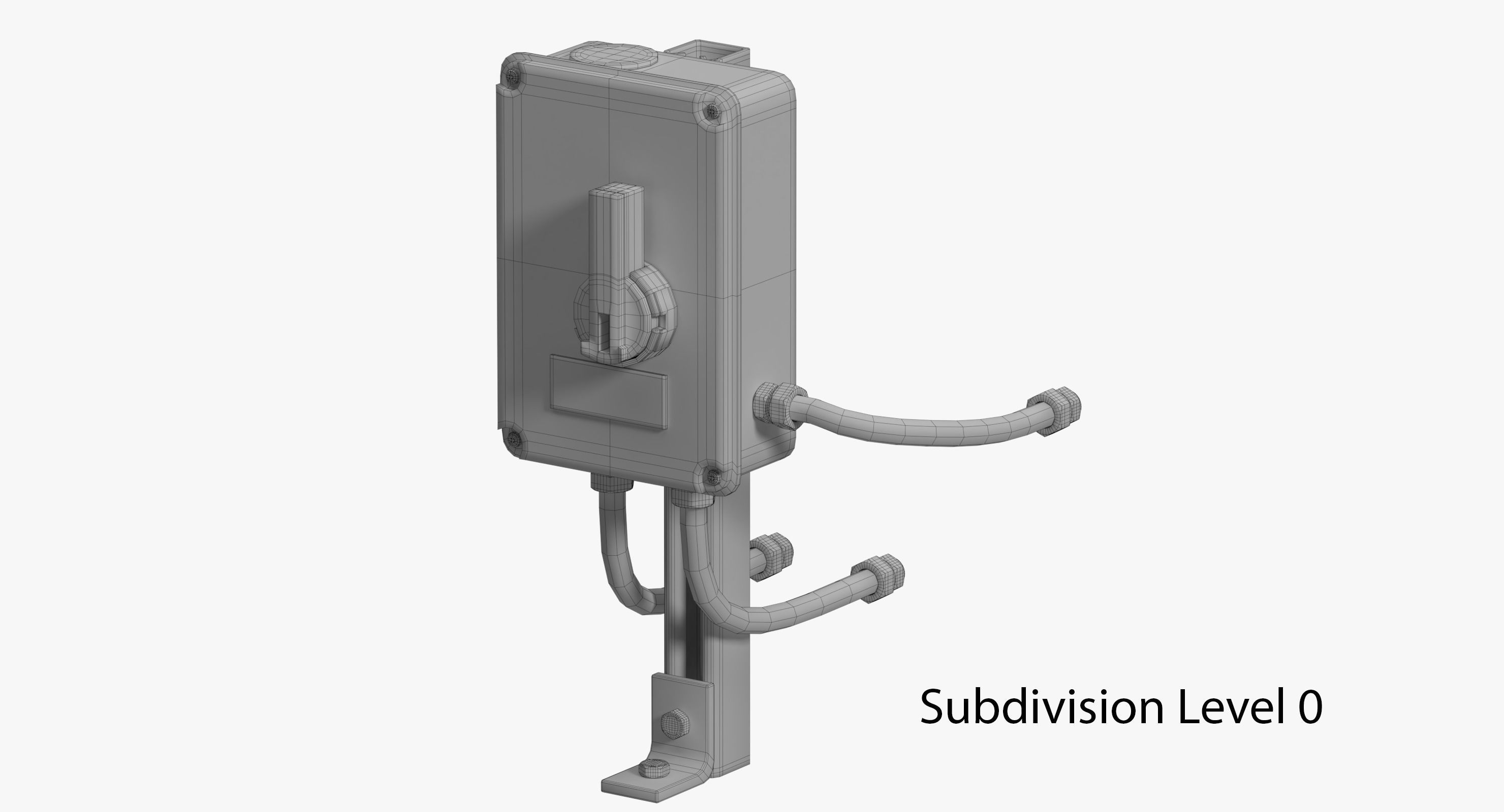 Industrial Power Switch Low-poly 3D model_3
