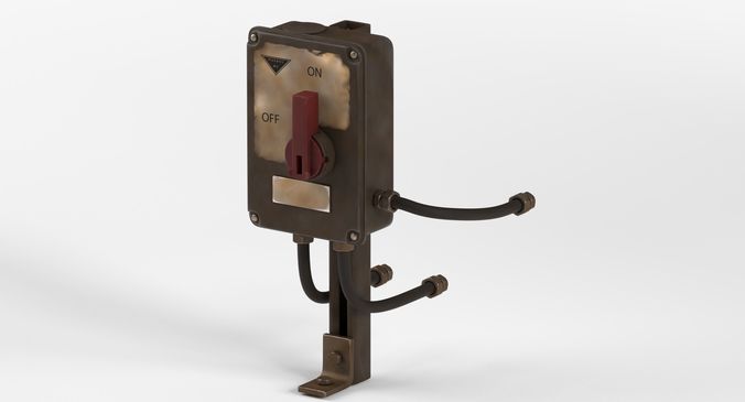 Industrial Power Switch Low-poly 3D model