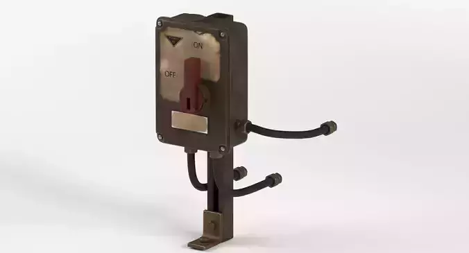 Industrial Power Switch Low-poly 3D model