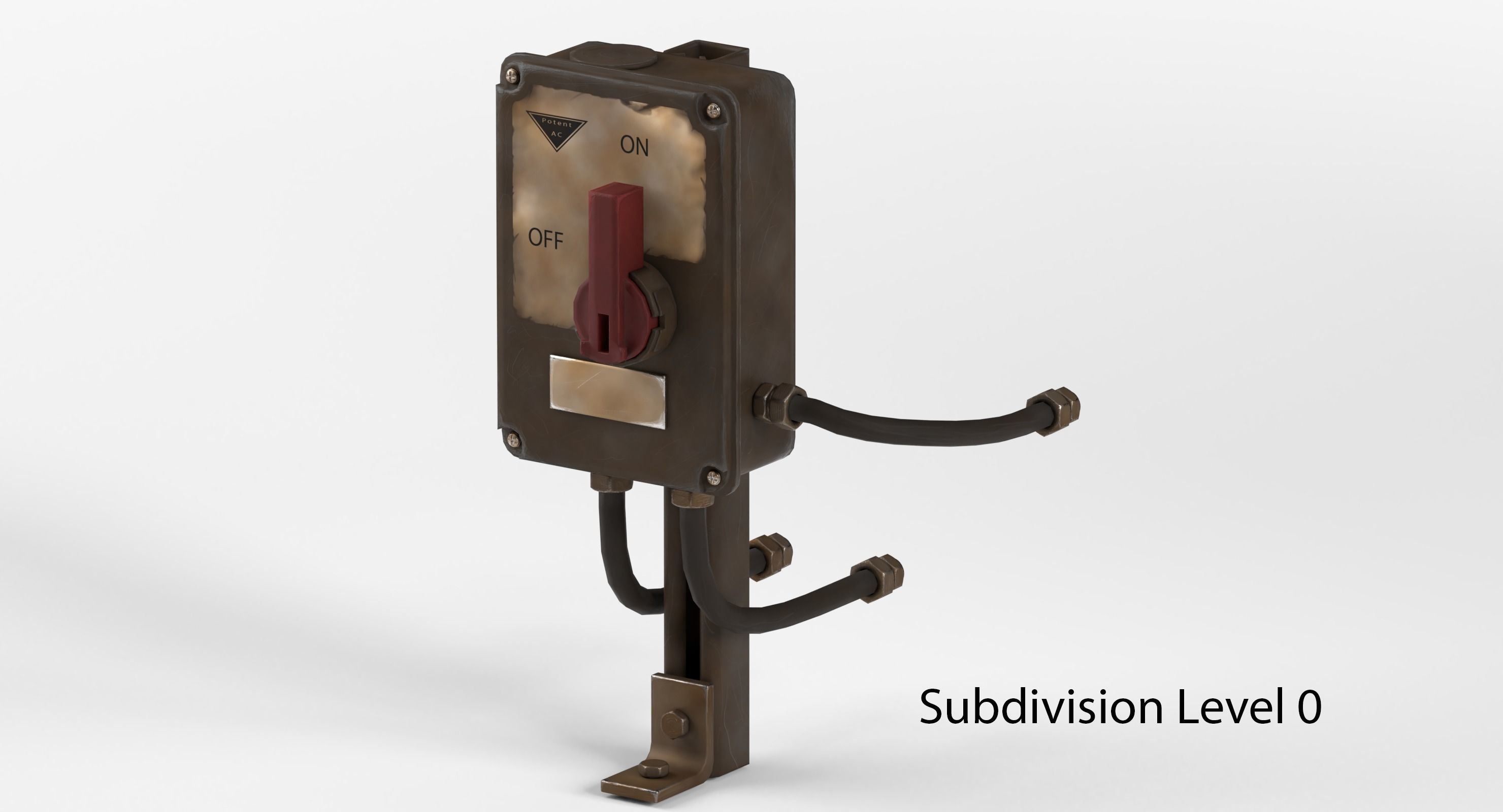 Industrial Power Switch Low-poly 3D model_2