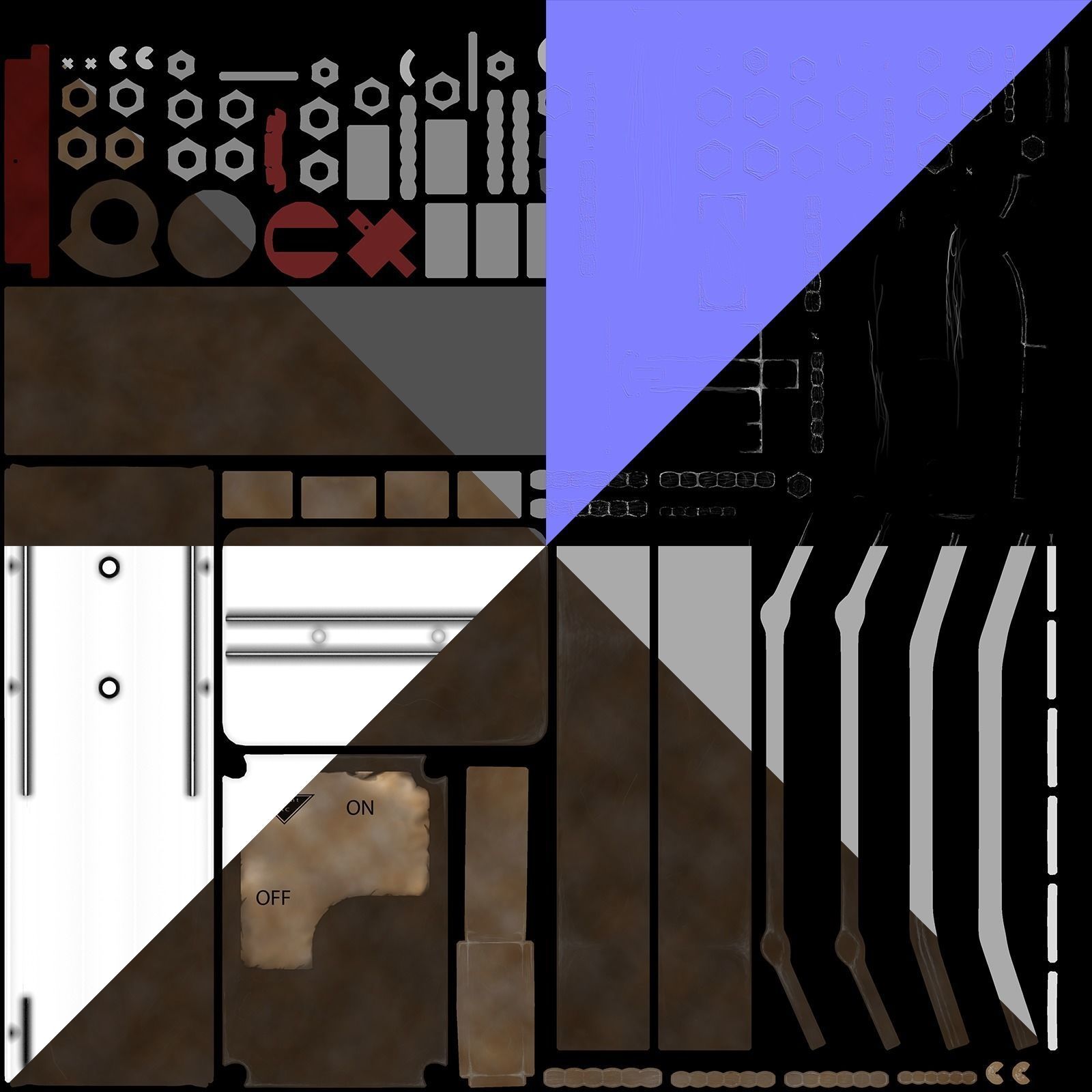 Industrial Power Switch Low-poly 3D model_12