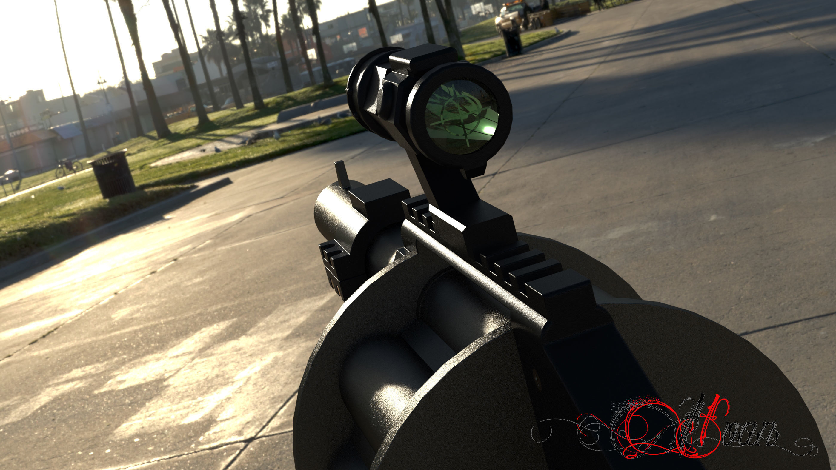 M32 - Grenade launcher 3D model_2