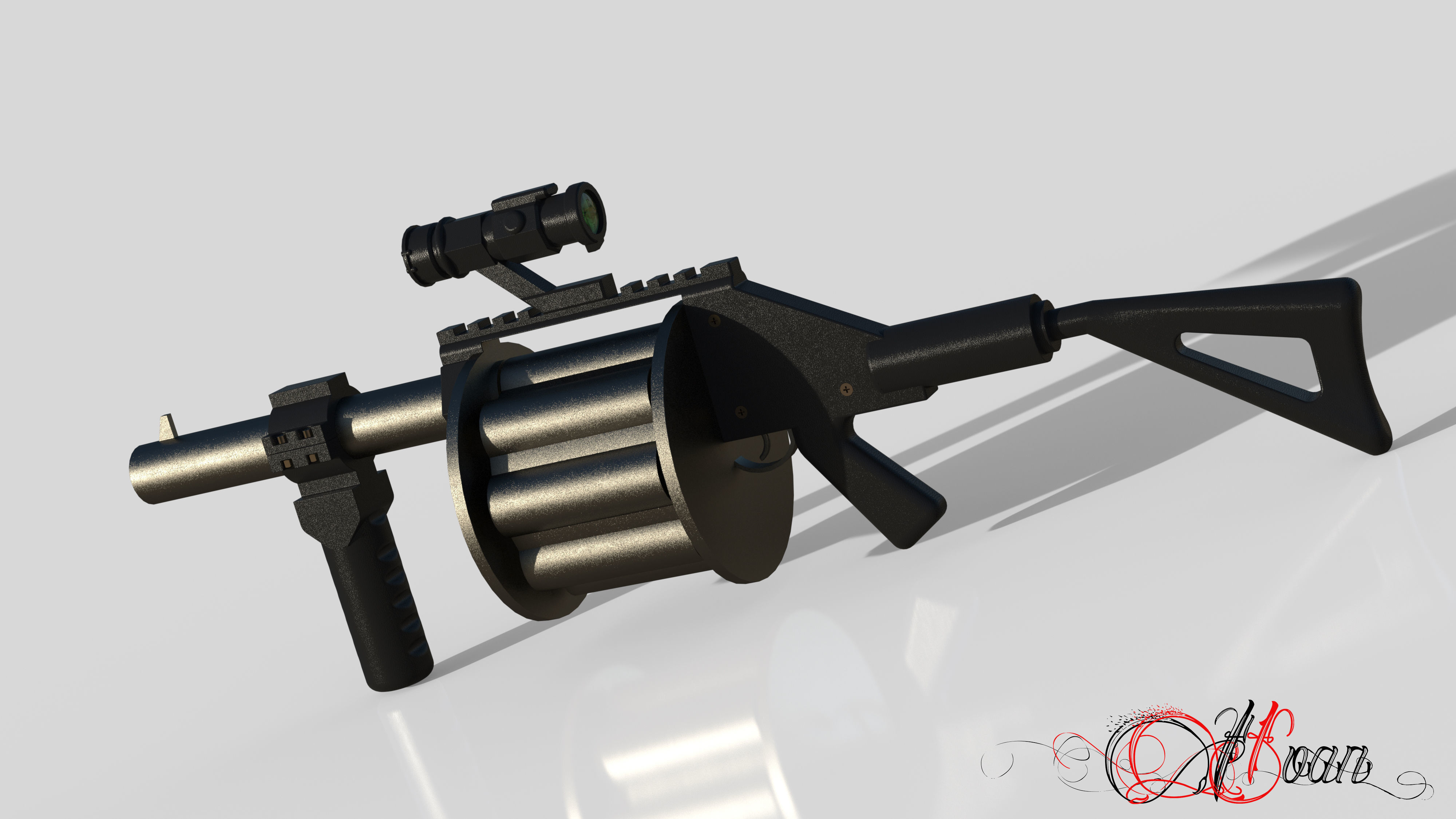 M32 - Grenade launcher 3D model_3