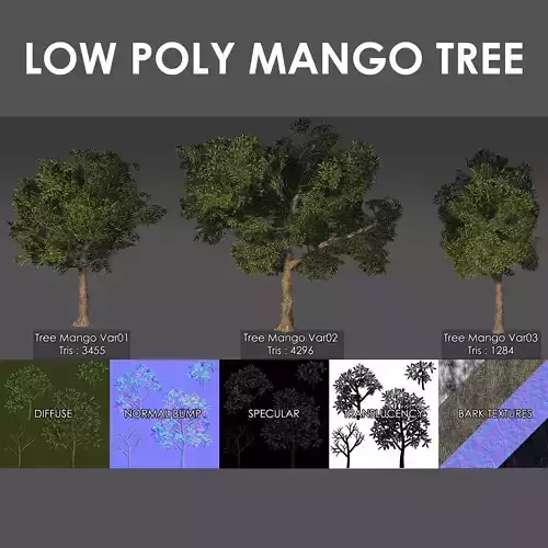 Mango Tree Pack Free low-poly 3D model