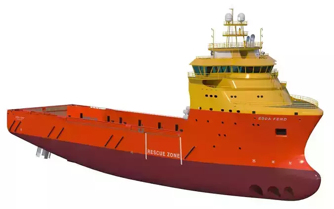 92 m Platform Supply Vessel Edda Ferd 3D model