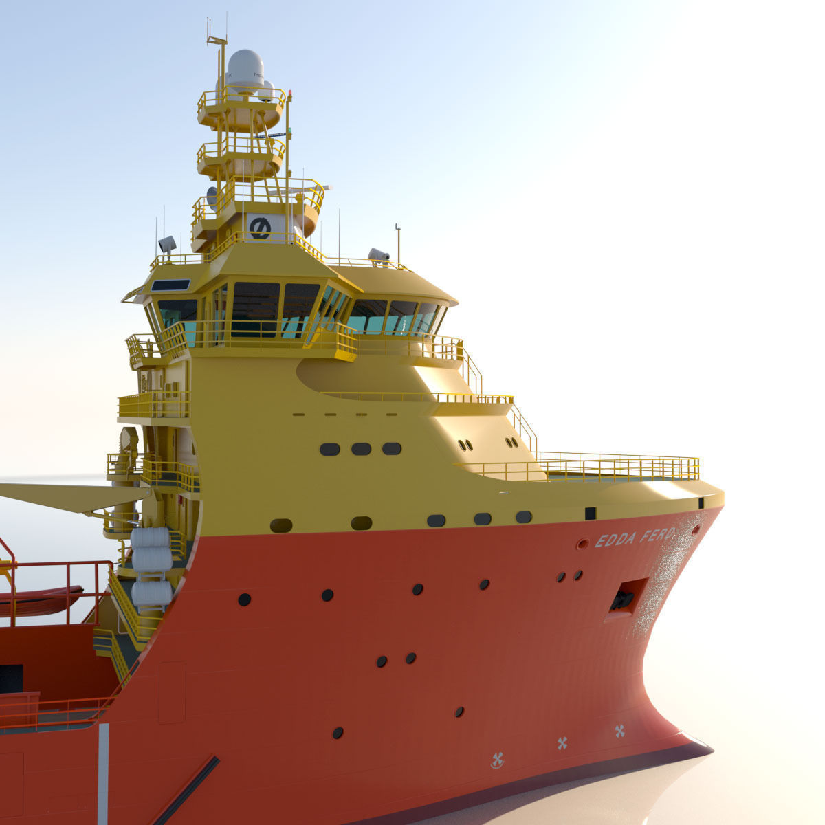 92 m Platform Supply Vessel Edda Ferd 3D model_16