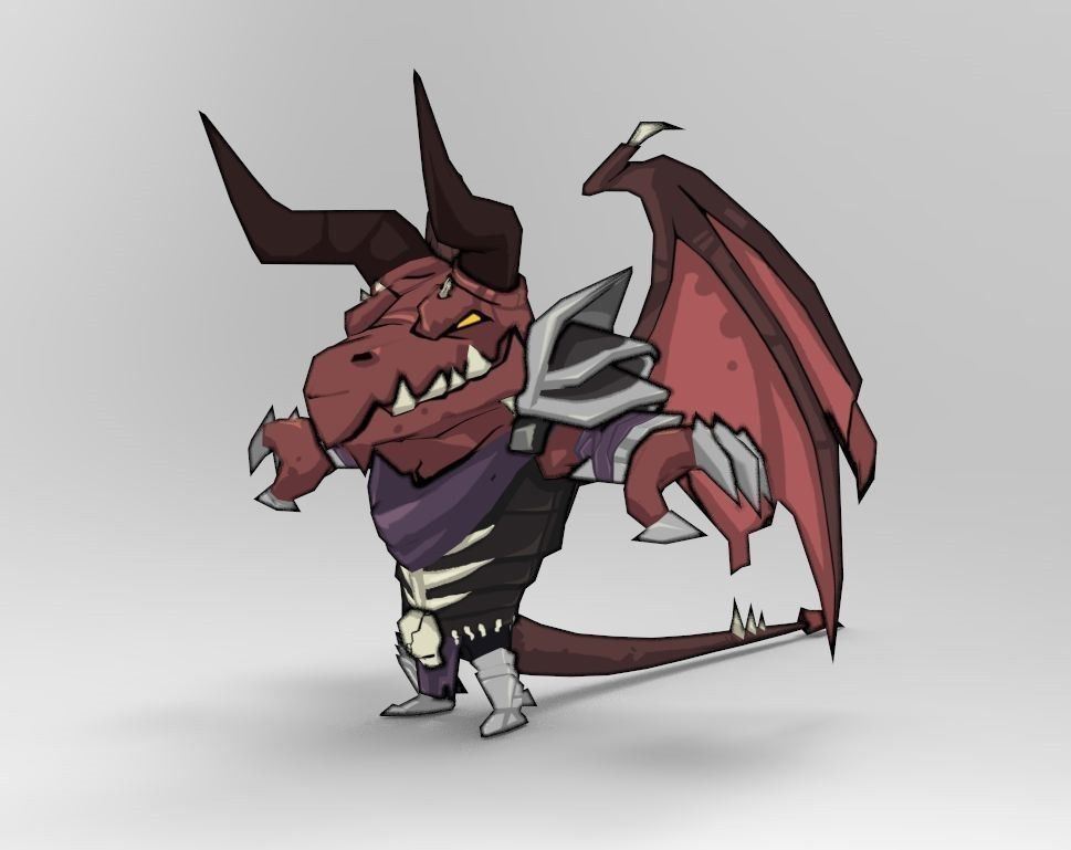 Balewyrm dragon Low-poly 3D model_1