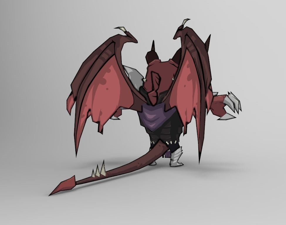 Balewyrm dragon Low-poly 3D model_3