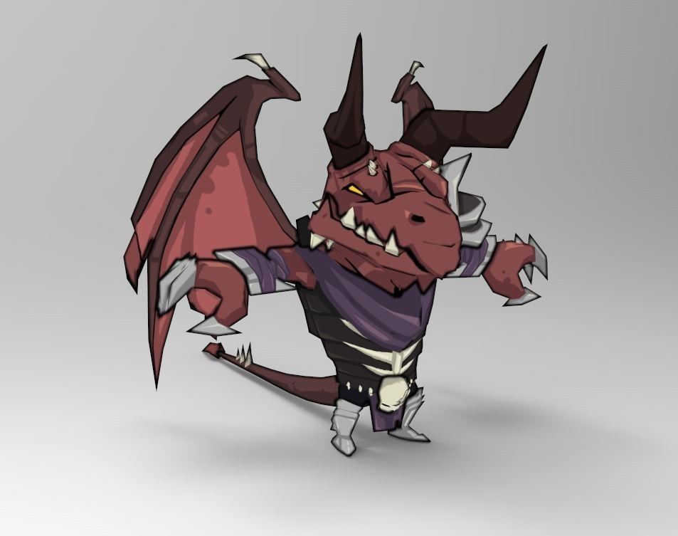 Balewyrm dragon Low-poly 3D model_2